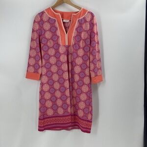 Cabana Life for Talbots embroidered split neck coverup dress resort UPF 50 +